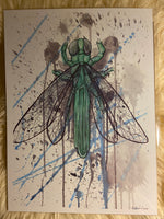 Load image into Gallery viewer, PRINT 11x15in of “Tourmaline Dragonfly”
