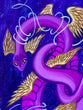 ORIGINAL 11x15in Gouache Painting "Cosmic Serpent"